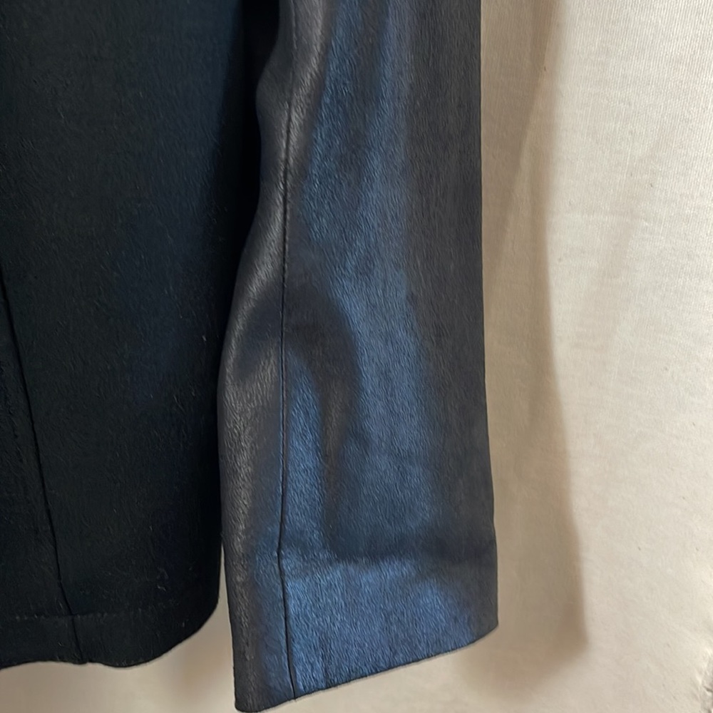 Theory Size Medium Black Jacket With Leather Slee… - image 4